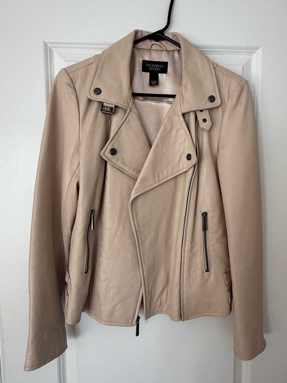 Victoria's Secret Beige Leather Moto Jacket
